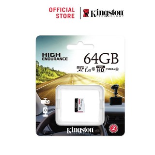 Kingston 64GB กล้องติดรถและวงจรปิด High Endurance microSD Card r/95 w/30 MB/s Memory Card (SDCE/64GB)