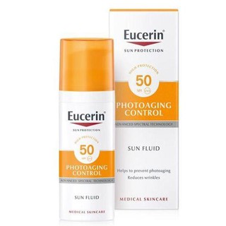 Eucerin Sun Fluid Photo Aging Control SPF50++ ยูเซอรีน ซัน โฟโต เอจจิ้ง ครีมกันแดด ต่อต้านริ้วรอย 50ml.