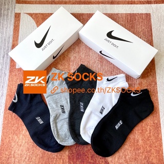 NIKE⚡️set 5คู่1กล่อง⚡️ ถุงเท้าแบรนด์ข้อสั้น กีฬา งานCotton แฟชั่น พร้อมส่ง