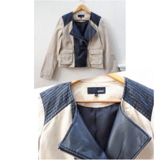 เสื้อสูท Biker Jacket  Size L รอบอก 38 นิ้วจากเกาหลี ผ้าไม่ยืด ซับในทั้งตัว