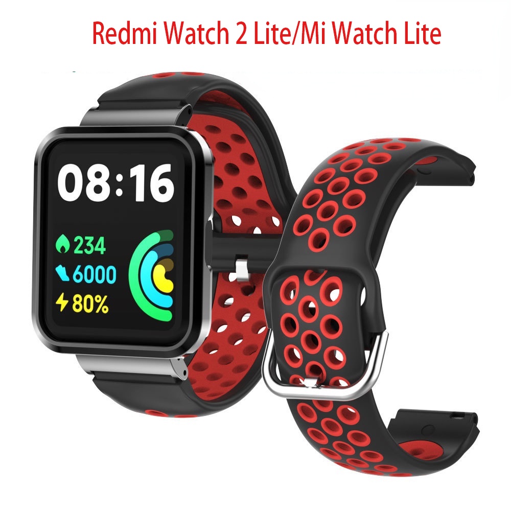 สายนาฬิกาข้อมือซิลิโคน ระบายอากาศ สองสี แบบเปลี่ยน สําหรับ Redmi Watch 2 Lite Redmi Lite 2