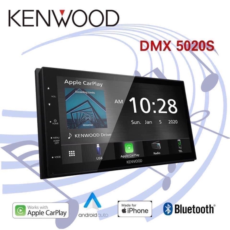 KENWOOD รุ่น DMX5020S  หน้าจอ 6.8" ทัชสกรีน รองรับ Apple CarPlay และ Android Auto