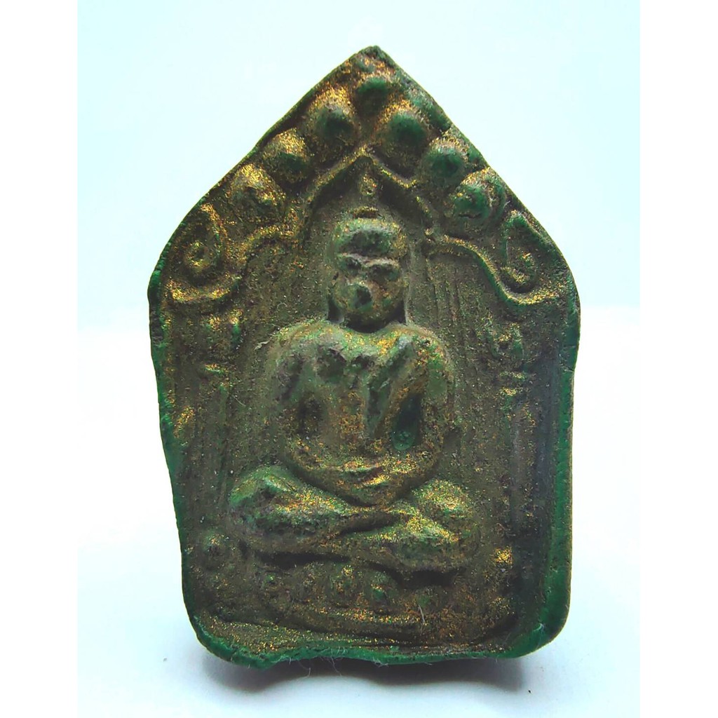 พระขุนแผนผงพรายกุมาร บล็อกไม้ตะเคียน  ลงบรอนซ์ทอง หลวงปู่ทิม ยุคต้นๆ ปี 2508-2512