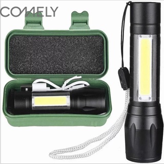 COMELY Smart Light ไฟฉายแรงสูง T6 (ครบเซต) สว่างมาก ซูมได้ ปรับได้ 5 ระดับ พร้อมถ่านและแท่นชาร์ท ไฟฉาย แรงสูง ซูมได้ LED เทอร์โบ ไลท์ (Box Set)