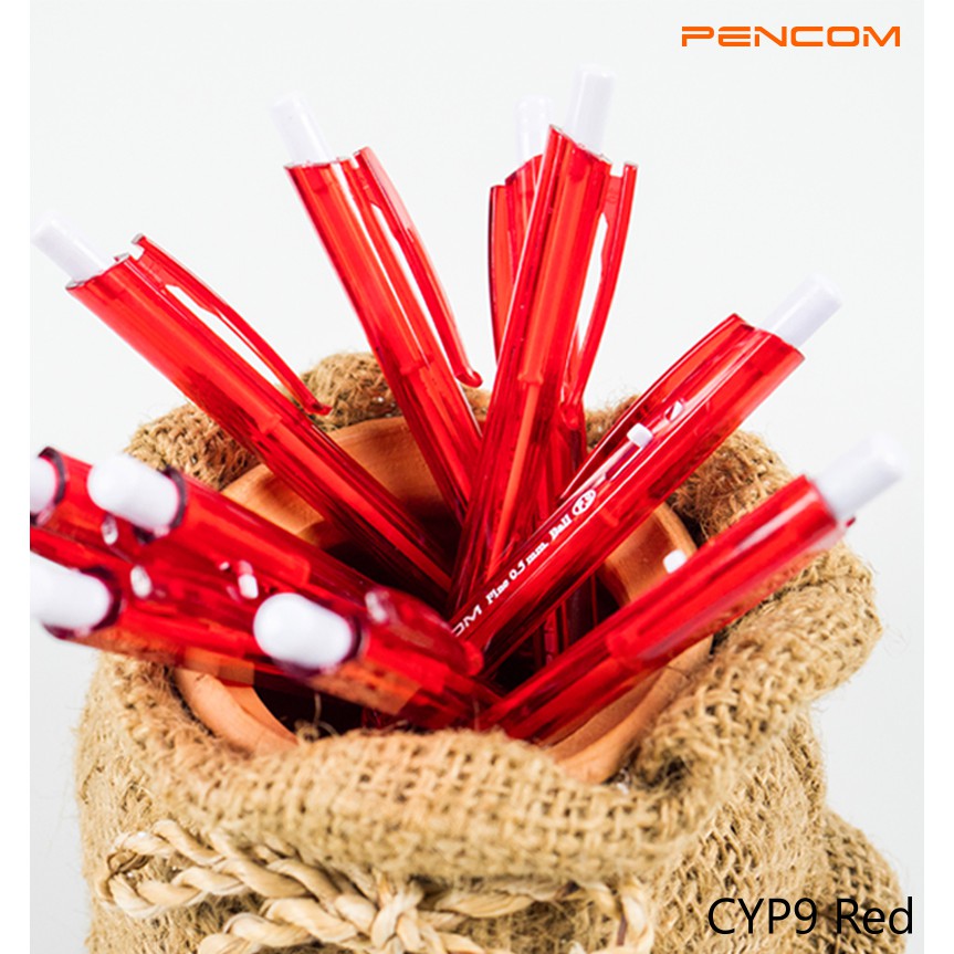 Pencom قلم حبر زيتي بزر CYP9 — أحمر — صورة 5