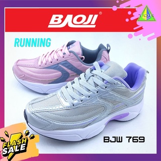 Baoji BJW 769 รองเท้าสนิกเกอร์ รองเท้าผ้าใบผู้หญิง สีเทา สีชมพู (37-41) สำหรับ ใส่เที่ยว ใส่ทำงาน ใส่ออกกำลังกาย