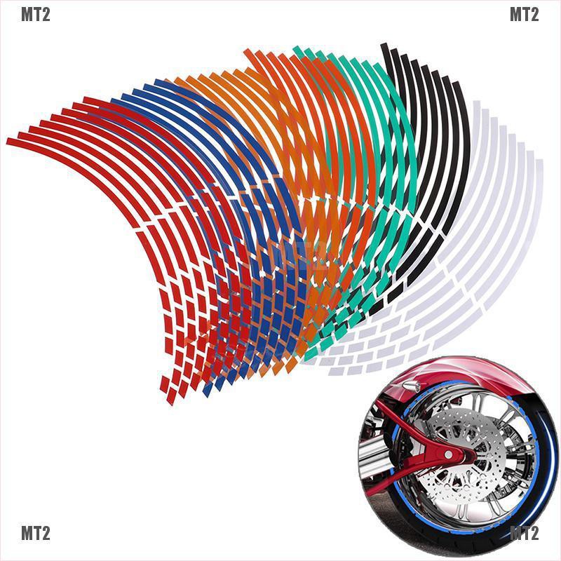 (MT2 & Th) สติกเกอร์สะท้อนแสง สําหรับติดตกแต่งล้อรถมอเตอร์ไซค์ รถยนต์ 17-19