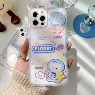 พร้อมส่งในไทย🧸🪐เคสสำหรับ iPhone Case เคสไอโฟน ตัวการ์ตูนนูนหมีกระต่าย PLANET เคสตัวการ์ตูนนูน เคสหมี 11-13Promax