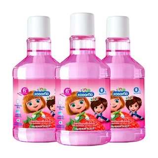 KODOMO x Demon Slayer น้ำยาบ้วนปากเด็ก กลิ่นสตรอเบอร์รี่ โคโดโม 250 ml 3 ขวด