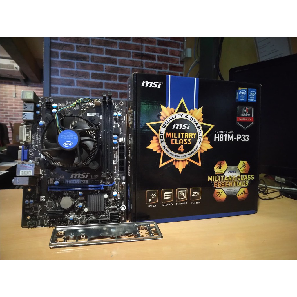 เมนบอร์ด MB 1150  MSI H81M -P33 intel gen4 มือสอง