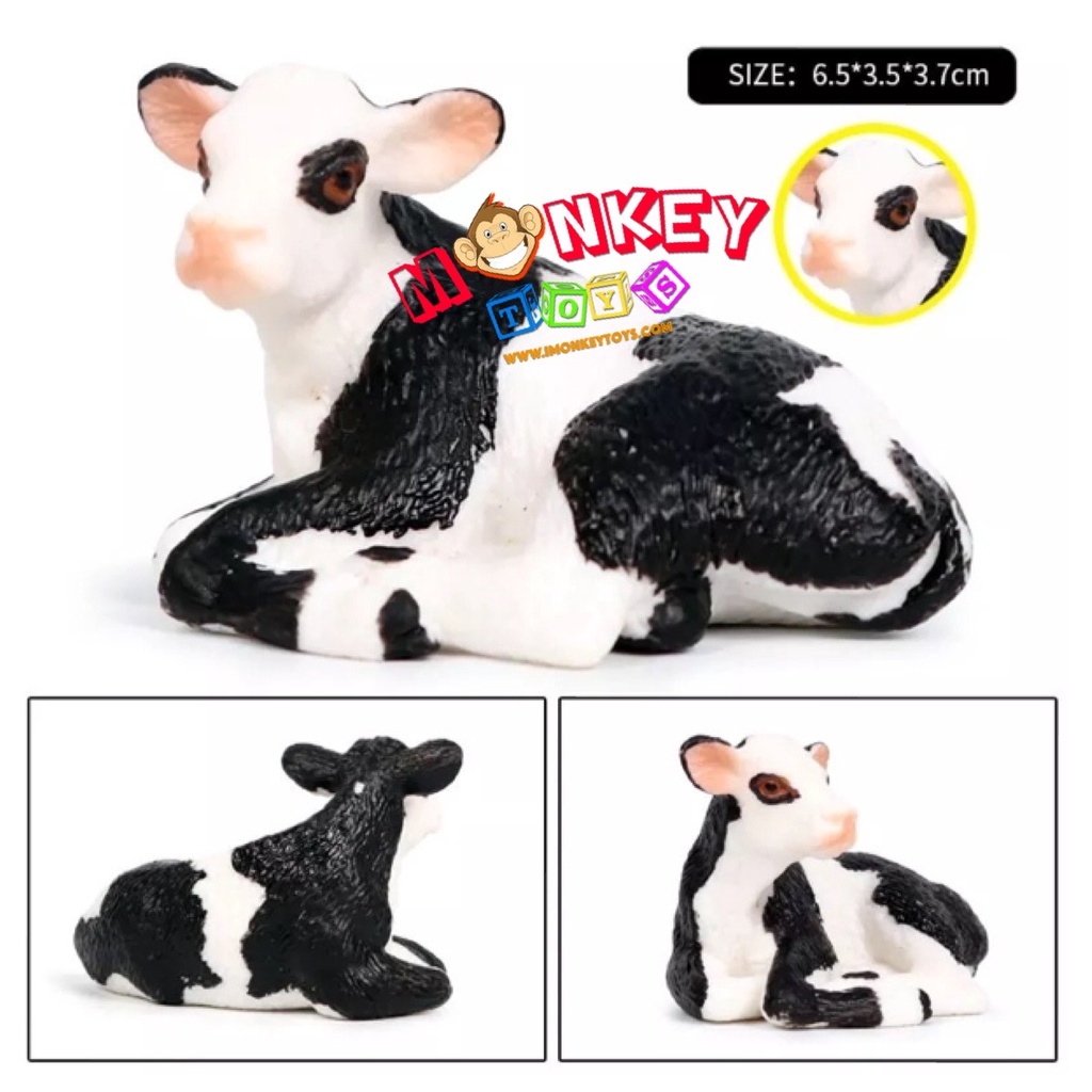 Monkey Toys - โมเดลสัตว์ Cow วัว นม ขาวดำ พ่อแม่ลูก ชุด 4 ตัว (จากหาดใหญ่) - รูปที่ 5