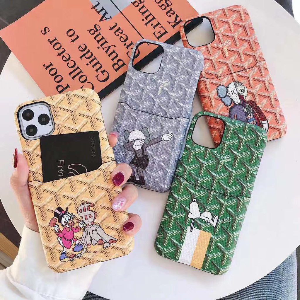 Goryard ช่องเสียบการ์ด Snoopy Elmo เคสโทรศัพท์สําหรับ iPhone 17 15/16Pro 14/ 13 12Promax หนังเคสโทรศ