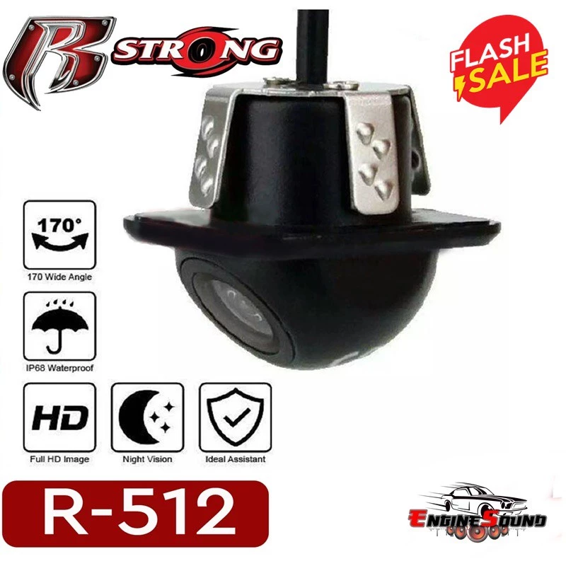 กล้องมองหลัง กล้องถอยหลังติดรถยนต์แบบเจาะ  R-STRONG Rear Camera รุ่น R-512 ติดกับวิทยุ จอ2ดิน จอแอนดรอยตรงรุ่น thumbnail 6