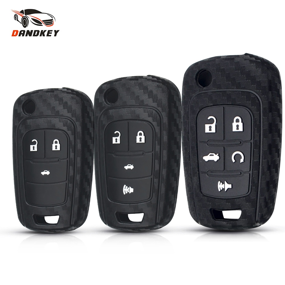สําหรับ Chevrolet Cruze Epica Lova Camaro Aveo สําหรับ VAUXHALL OPEL Insignia Astra 5 ปุ่มคาร์บอนซิลิโคนกุญแจรถครอบคลุมกรณี