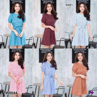 TwinsShopVip💗พร้อมส่ง TW8044  Dress เดรสสั้นแขนบัว