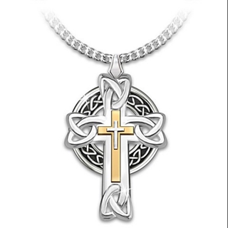 ใหม่เครื่องประดับผู้ชายสร้อยคอสแตนเลสจี้ Celtic Cross