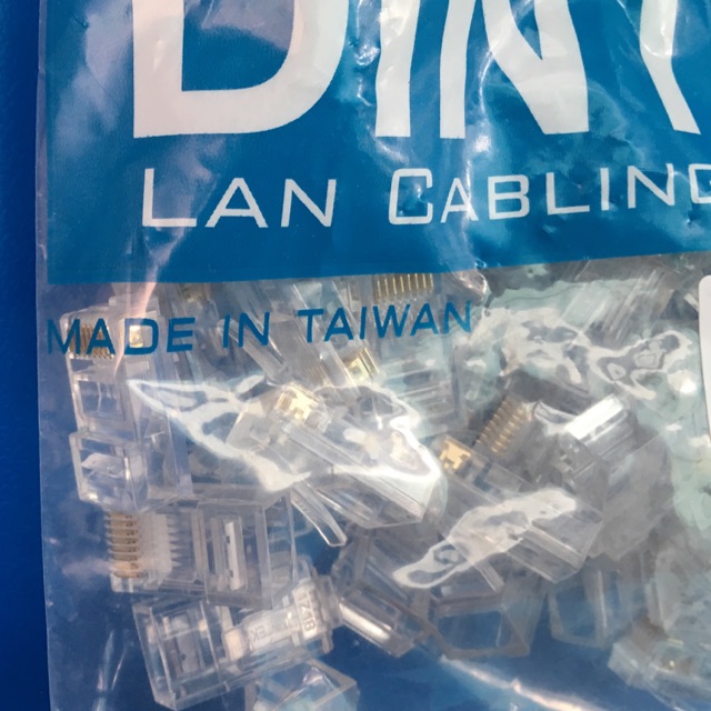 ขั้วต่อเครือข่าย Dintek RJ45 cat5e, ลูกปัดเครือข่าย cat6, ราคาไต้หวันแท้ FULL VAT, พร้อม INVOICE