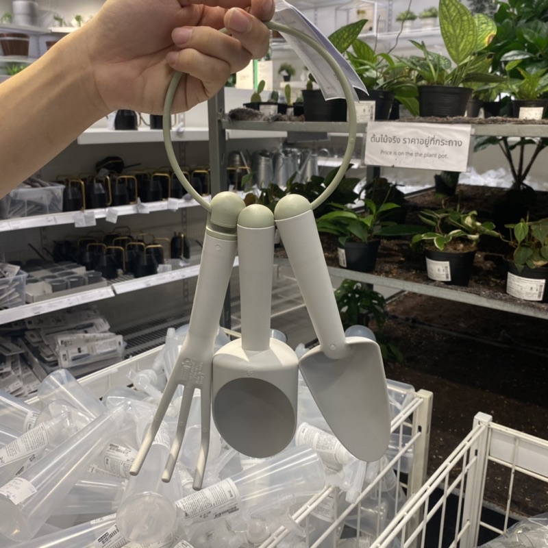 อุปกรณ์ทำสวน ส้อมพรวนดิน กรรไกรตัดกิ่ง กรรไกรแต่งกิ่ง กุหลาบ IKEA GRÄSMARÖ ชุดอุปกรณ์ทำสวน 3 ชิ้น สวน จัดสวน แต่งสวน
