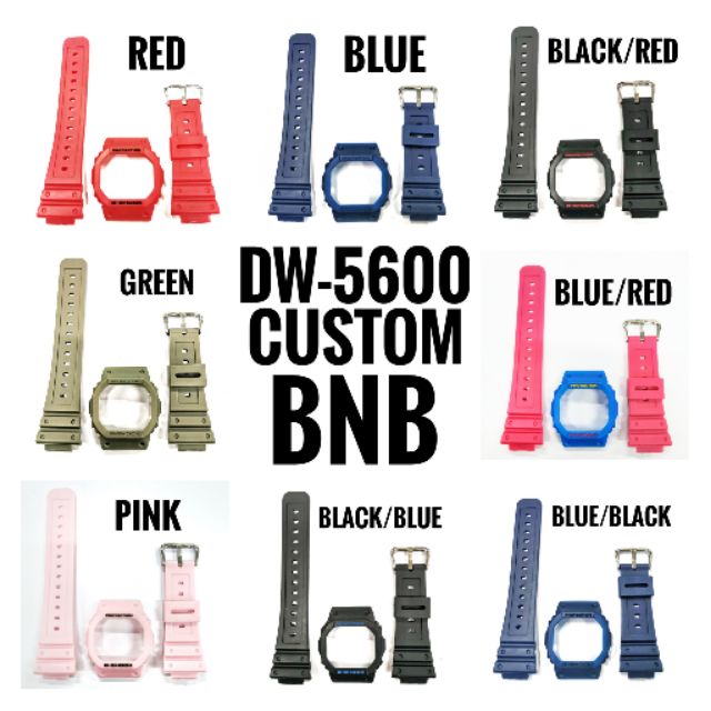 CUSTOM FIT G-SHOCK DW-5600/GW-B5600/ GWX-5600/GW-5000 BEZEL & BAND.ฟรีเครื่องมือ