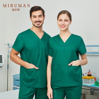 ชุดผ่าตัด ชุดห้องผ่าตัด ชุดโออาร์ ชุด OR เสื้อผ้าแพทย์แขนสั้น ผ้าฝ้ายแท้ ชุดผู้หญิง ชุดโรงพยาบาล เสื้อ+กางเกง