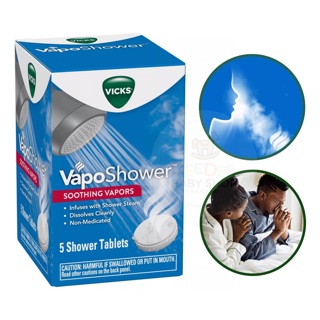 🌟พร้อมส่ง🌟 เม็ดไอระเหยคลายความตึงเครียด Vicks VapoShower Aromatherapy Soothing Vapos Tablets