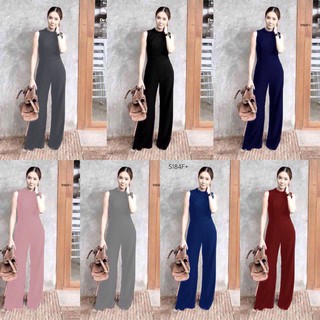 5184 Jumpsuit จั๊มสูท คอเต่า ขายาว Long turtleneck jumpsuit