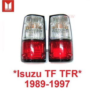 ลายเพชร ไฟท้าย ISUZU TF TFR 1989 - 1996 เสื้อไฟท้าย อีซูซุ รุ่นมังกรทอง ไฟหลัง ฝาไฟท้าย ไฟ 1991 1997 ขาว แดง