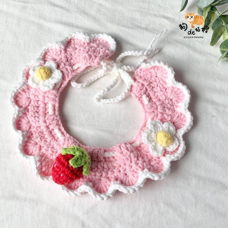 ปลอกคอ ผ้าพันคอ ผ้าวูลถักโครเชต์ แฮนด์เมด สําหรับสัตว์เลี้ยง สุนัข แมว กระต่าย Diy - รูปที่ 6