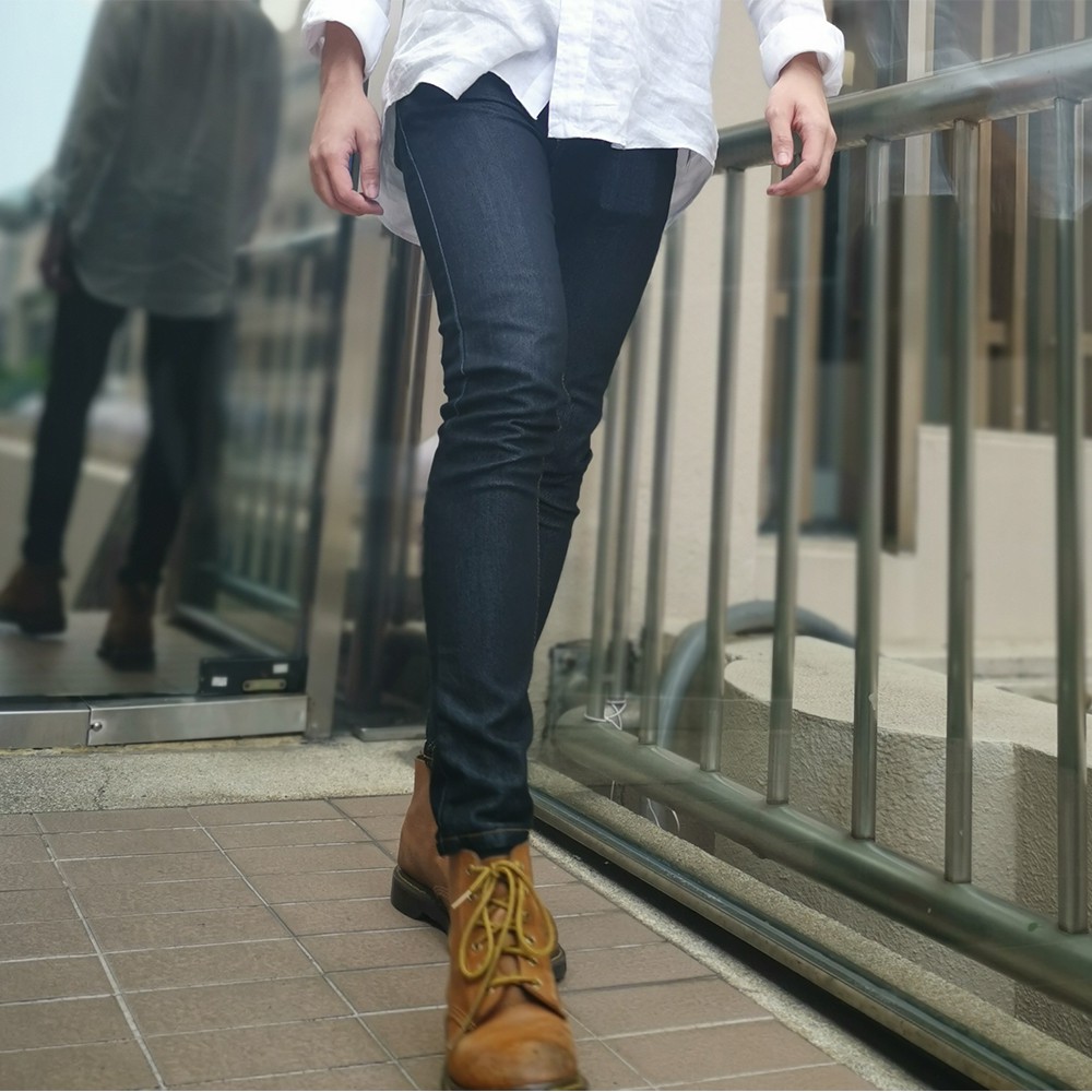 Golden Zebra Jeans กางเกงยีนส์ชายขาเดฟผ้ายืดสีน้ำเงิน น้ำเงินเข้ม ดำ(เอว 28-44) #447DB