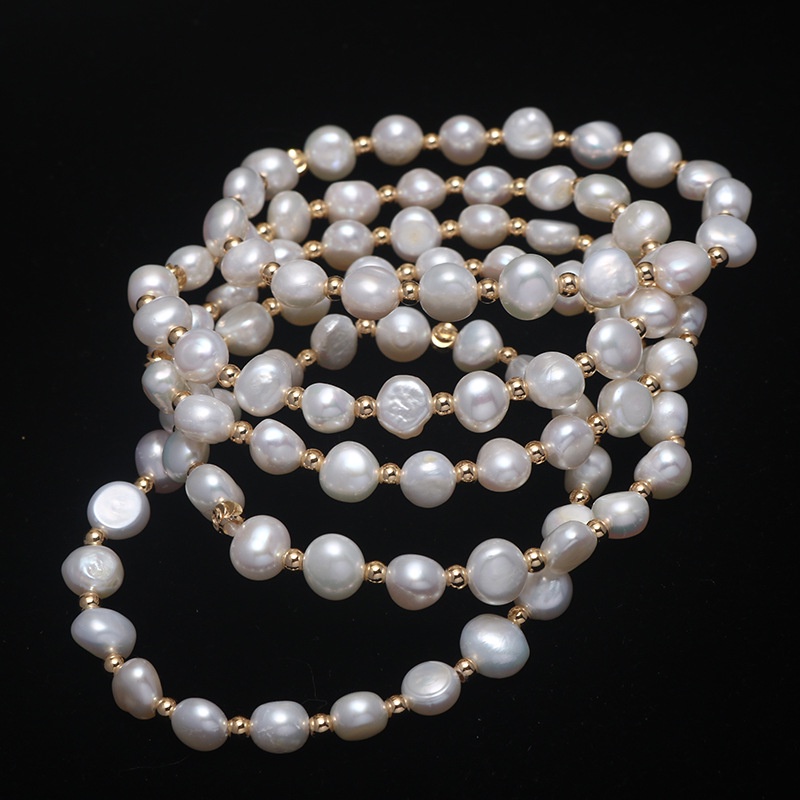 ขายส่ง สร้อยข้อมือมุกน้ําจืดธรรมชาติ แฟชั่นผู้หญิง บาร็อค ทรูเพิร์ล แท้ - รูปที่ 2