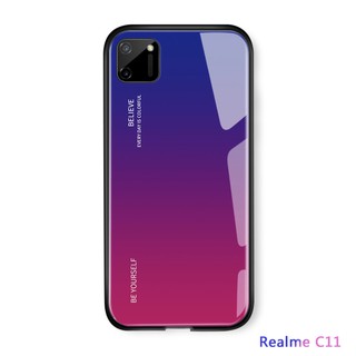 [ส่งจากไทย] Case Realme C11 เคสเรียวมี เคสกระจกสองสี เคสกันกระแทก ขอบนิ่ม เคสกระจกไล่สี สินค้าใหม่