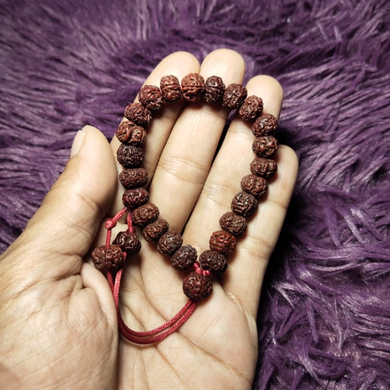 MERAH JENITRI RUDRAKSHA SEED BRACELET RED SEED HEALTH 9-11 MM