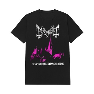 เสื้อยืดผ้าฝ้ายเสื้อยืด พิมพ์ลายวงร็อคเกอร์สตาร์ Mayhem De Mysteriis Dom Sathanas สําหรับผู้ชายL XL  XXL 3XL