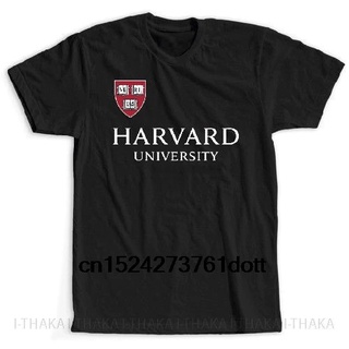 เสื้อยืดโอเวอร์ไซส์Harvard University Logo Shirt Oversize man tees school style 100% cotton gildan tops Halloween GiftS-