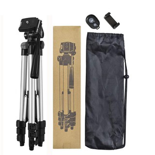 (พร้อมส่ง) ชุดขาตั้งกล้องเซลฟี่ พร้อมรีโมทบลูทูธในตัว หัวต่อมือถือ รุ่นTripod