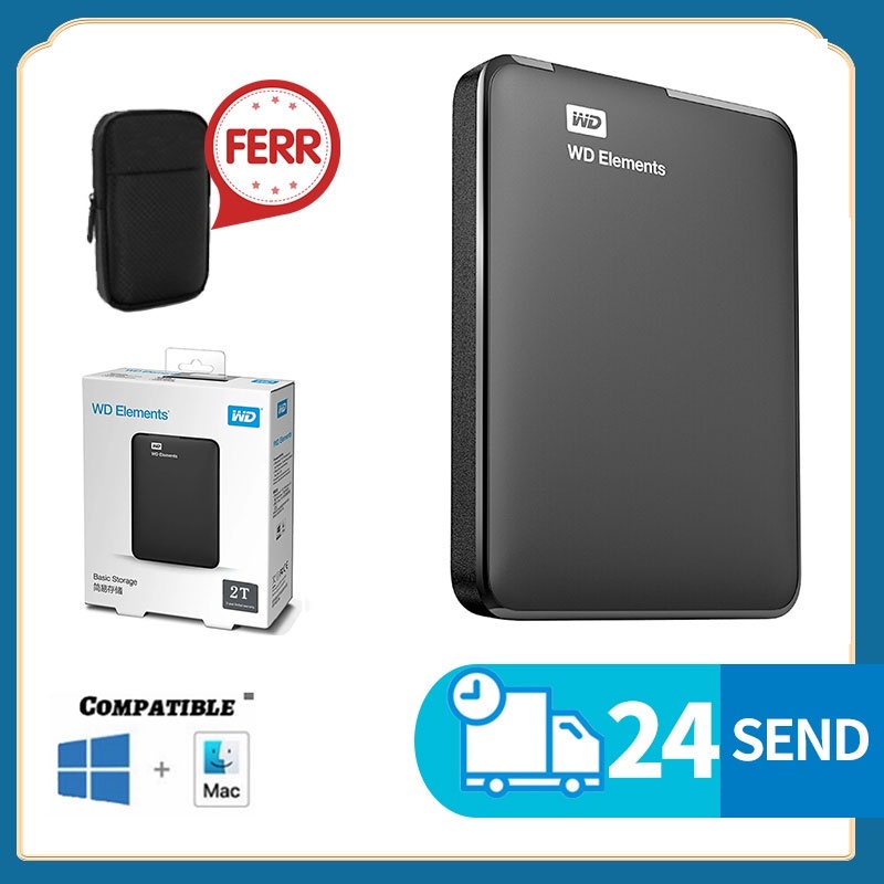 ส่งจากกรุงเทพ WD Elements External HardDisk 2 TB เอ็กซ์เทอนอล ฮาร์ดดิสก์ Harddisk HDD (2TB สีดำ) Portable Storage #8