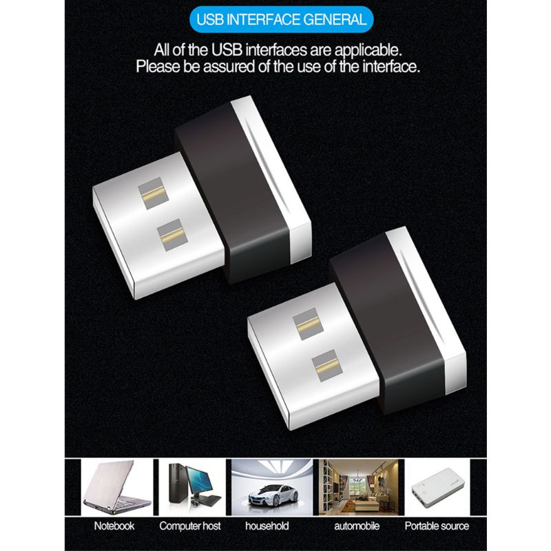 EDB* Universal Car Interior LED Decoration Night Light USB Interface Plug-in Miniature Trunk Ambient Atmosphere Modified Mini Car Lighting Accessories