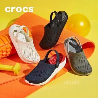 [ขายดี] Crocs LiteRide รองเท้ากีฬาลําลอง กันลื่น แต่งรูกลวง เหมาะกับเดินชายหาด สําหรับผู้ชาย