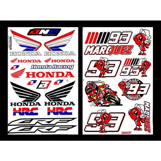 Honda Racing 93 สติ๊กเกอร์Racing สติ๊กเกอร์ติดรถ สติ๊กเกอร์แต่งรถมอเตอร์ไซค์ บิ๊กไบค์ ติดรถยนต์