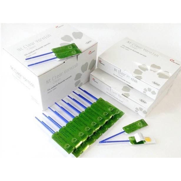 NT Clear Varnish-Clean แบบกล่อง 32 ชิ้น ฟลูออไรด์ วานิช พร้อมพู่กัน