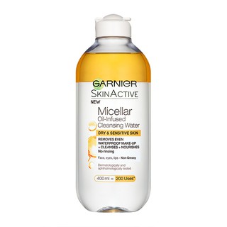 GARNIER คลีนซิ่ง Skin Naturals Micellar Oil-Infused Cleansing Water ขนาด 400 มล.