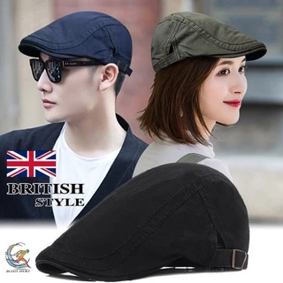 หมวกเบเร่ต์ BRITISH STYLE ทรงวินเทจสุด classic เนื้อผ้าฝ้าย สวมใส่สบาย ปรับได้ตามขนาดศรีษะ 05B2