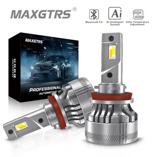 Maxgtrs หลอดไฟตัดหมอก Led บลูทูธ H7 H8 H11 HB3 9005 HB4 9006 9012 HIR2 ST1 3000K 6000K สําหรับรถยนต์ 2 ชิ้น