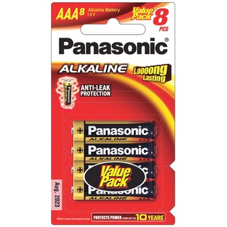 ถ่านอัลคาไลน์ LR03T/8B AAA (แพ็ค 8 ก้อน) Panasonic/Alkaline batteries LR03T / 8B AAA (pack of 8) Panasonic