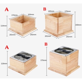 ถังเคาะกากกาแฟ กล่องไม้เคาะกากกาแฟ (สีไม้) Coffee Knock Box