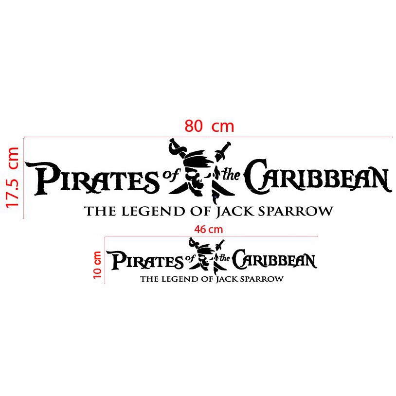สติกเกอร์ ไดคัท PVC กันน้ำทนแดด โลโก้ หนัง เรื่อง Pirates of the Caribbean The Legend of Jack Sparrow