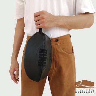 Leather Warehouse กระเป๋าหนังลูกรักบี้ กระเป๋าใส่ของ rugby wash bag