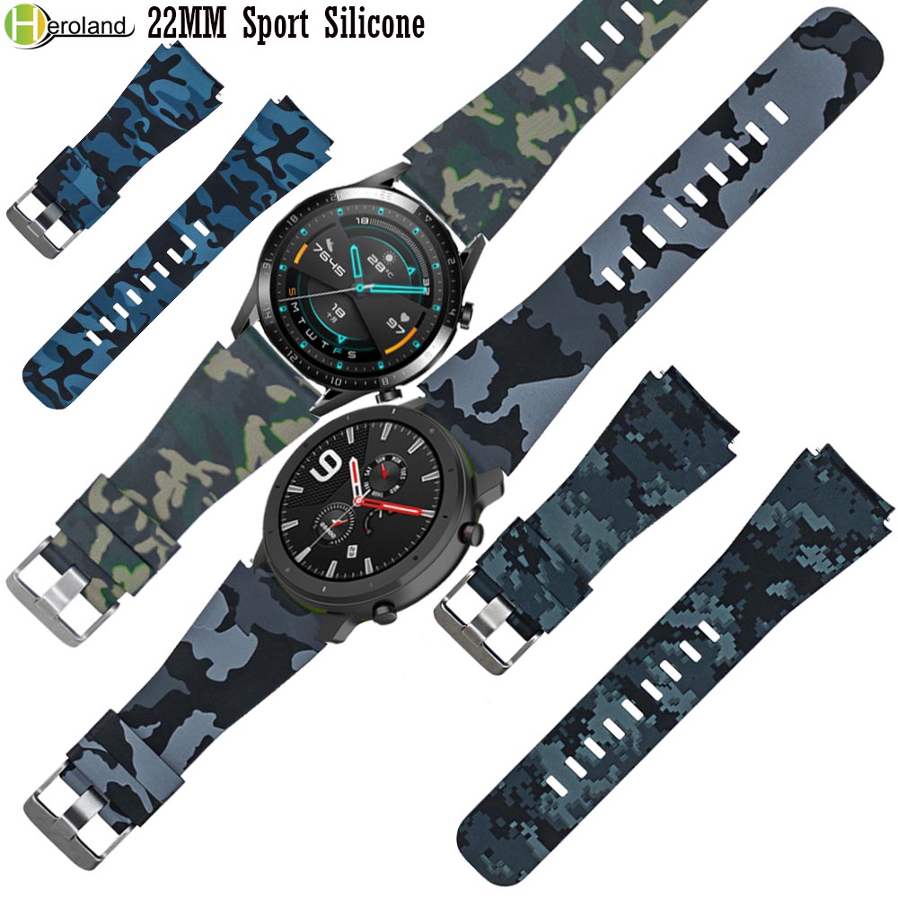 สายนาฬิกาข้อมือซิลิโคน 22 มมสําหรับ huawei watch gt /gt 2 46mm /active /Huami amazfit gtr 47 มม