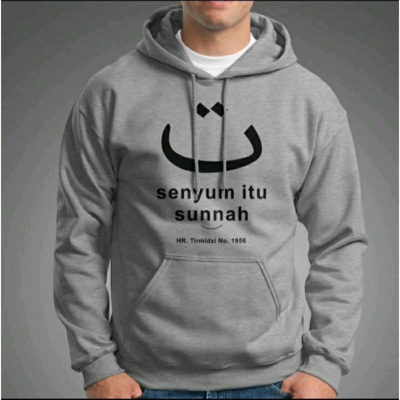 Dagwah MOTIF HOODIE JACKET SENYUM ITU SUNNAH JIPPER ผู้ชายผู้หญิง OVERSIZE