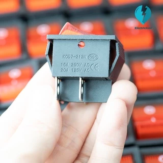 สวิทซ์แลมป์ ขนาดใหญ่ มีไฟ สีแดง 4 ขา KCD7-212N (KCD7-2211N) ON OFF Rocker switch